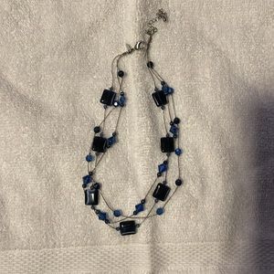 Blue Lia Sophia necklace.  Statement. 19 in